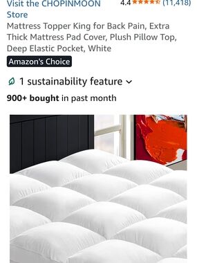 White Plush Pillow-Top Mattress Topper(KING)